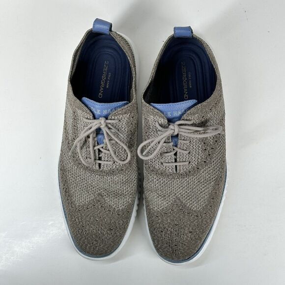Cole Haan Shoes Mens Size 9.5 2.ZeroGrand Stitchlite Grey Wingtip Oxfords C26927 - Picture 4 of 15